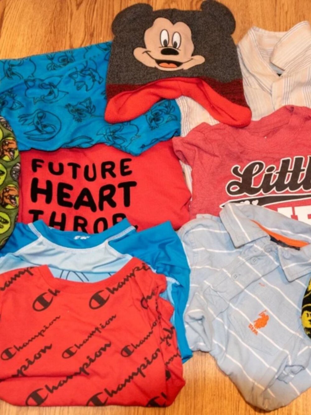 10 Pieces Lot Bundle Mixed Boys 4T and 5T Clothing Shirts Hat Pants Slippers